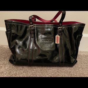 Authentic Coach Black Patent Leather Tote